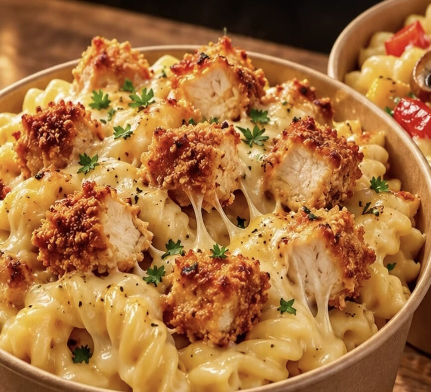 Mac & Cheese mit Crispy Chicken